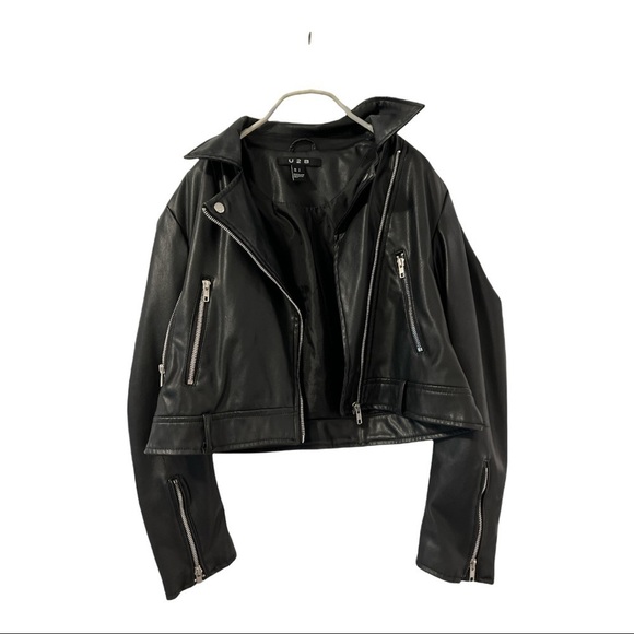 Faux 100%  leather zipper jacket - Picture 3 of 7